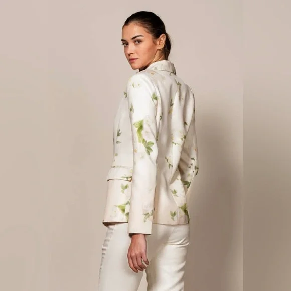 NWT Boutique Chloe Floral Printed Blazer & Straight-Leg Pant Set |Two-Piece Suit - Picture 7 of 10